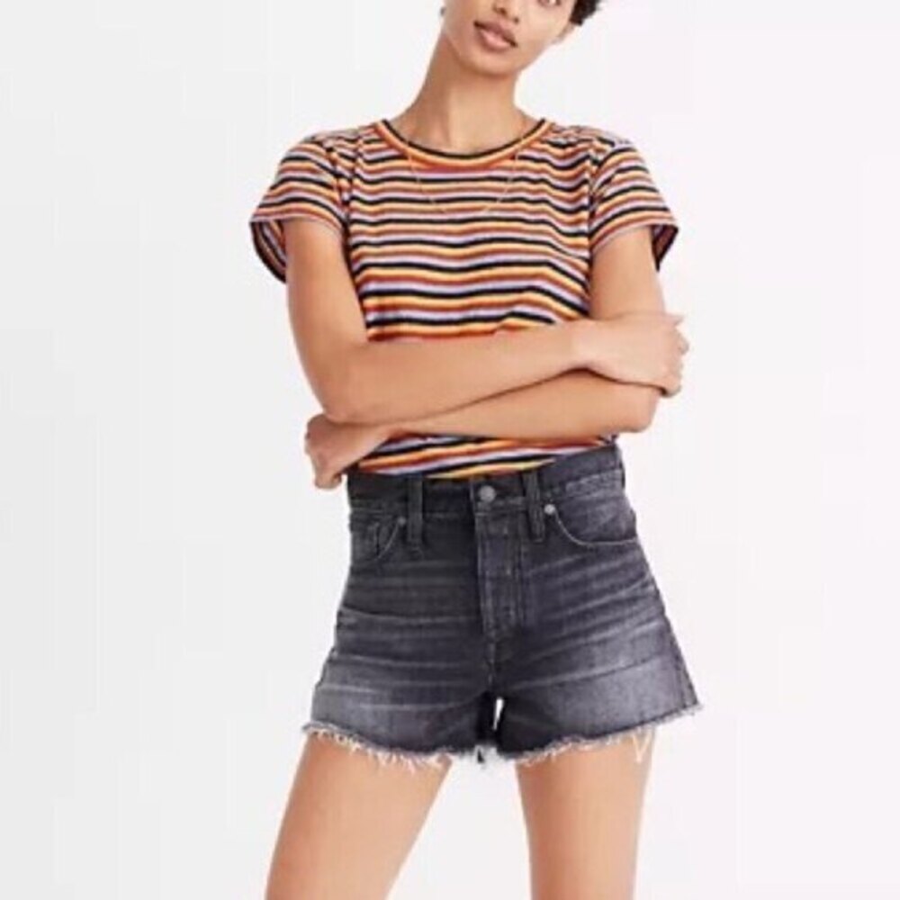 Madewell Relaxed Denim Shorts Women’s Size 26‎ Black Calverley Wash AJ243